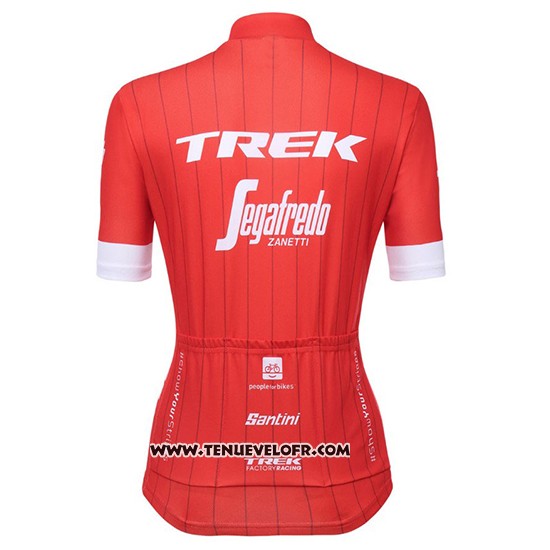 2018 Maillot Ciclismo Femme Trek Segafredo Rouge Manches Courtes et Cuissard